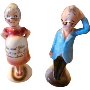 Enesco Pregnant Grandma Salt & Pepper  Shakers Vintage